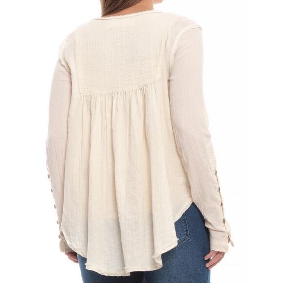 Free People Cream Sand Dune Henley - Picture 5 of 8